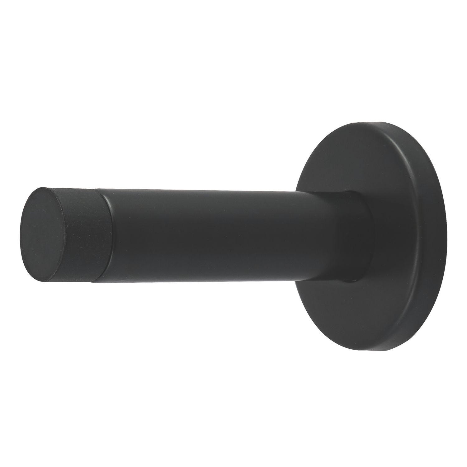 Eclipse Cylinder Projection Solid Wall Door Stop 20 x 85mm Matt Black (184KW)