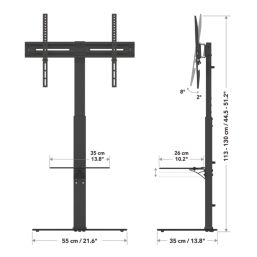AVF  All-in-One Column TV Stand Adjustable Height & Swivel 32 to 70"