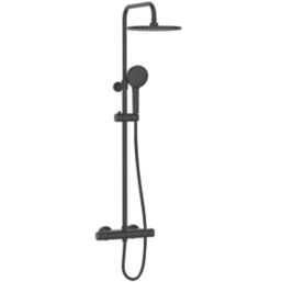 Refurb Bristan Buzz HP Rear-Fed Exposed Black Thermostatic Diverter Mixer Shower
