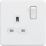 Knightsbridge  13A 1-Gang DP Switched Single Socket Matt White  with White Inserts