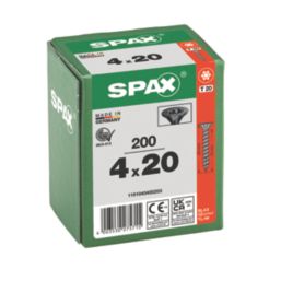 Spax Blax PZ Countersunk Self Drilling Wood Screws 4mm x 20mm 200 Pack