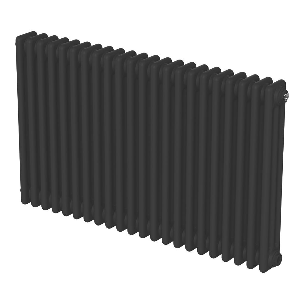 Flomasta 600mm x 1010mm 4366BTU Black Horizontal 3 Column Radiator ...
