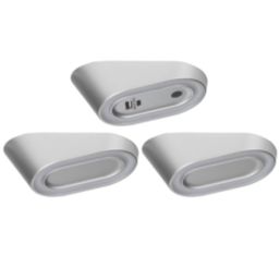 4lite Hampton Wedge LED Silver Warm White Under Cabinet Lights Without Bezel 8.3W 85lm 3 Pack