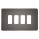 Knightsbridge  4-Module Grid Faceplate Black Nickel