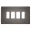 Knightsbridge  4-Module Grid Faceplate Black Nickel