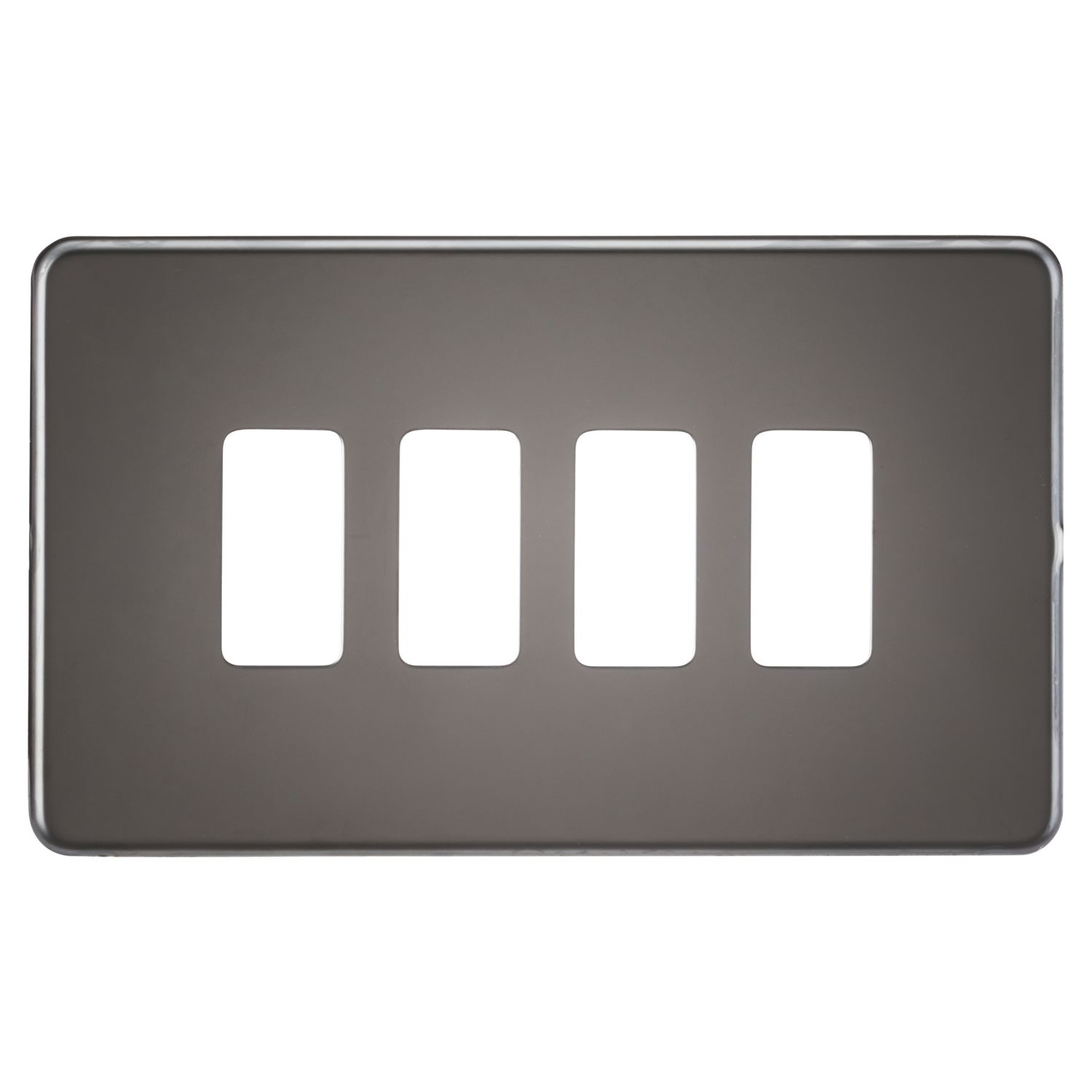 Knightsbridge 4-Module Grid Faceplate Black Nickel (185CR)