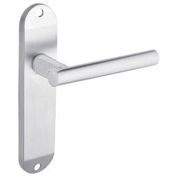 Smith & Locke Asker Fire Rated Latch Lever Door Handles Pair Satin Chrome