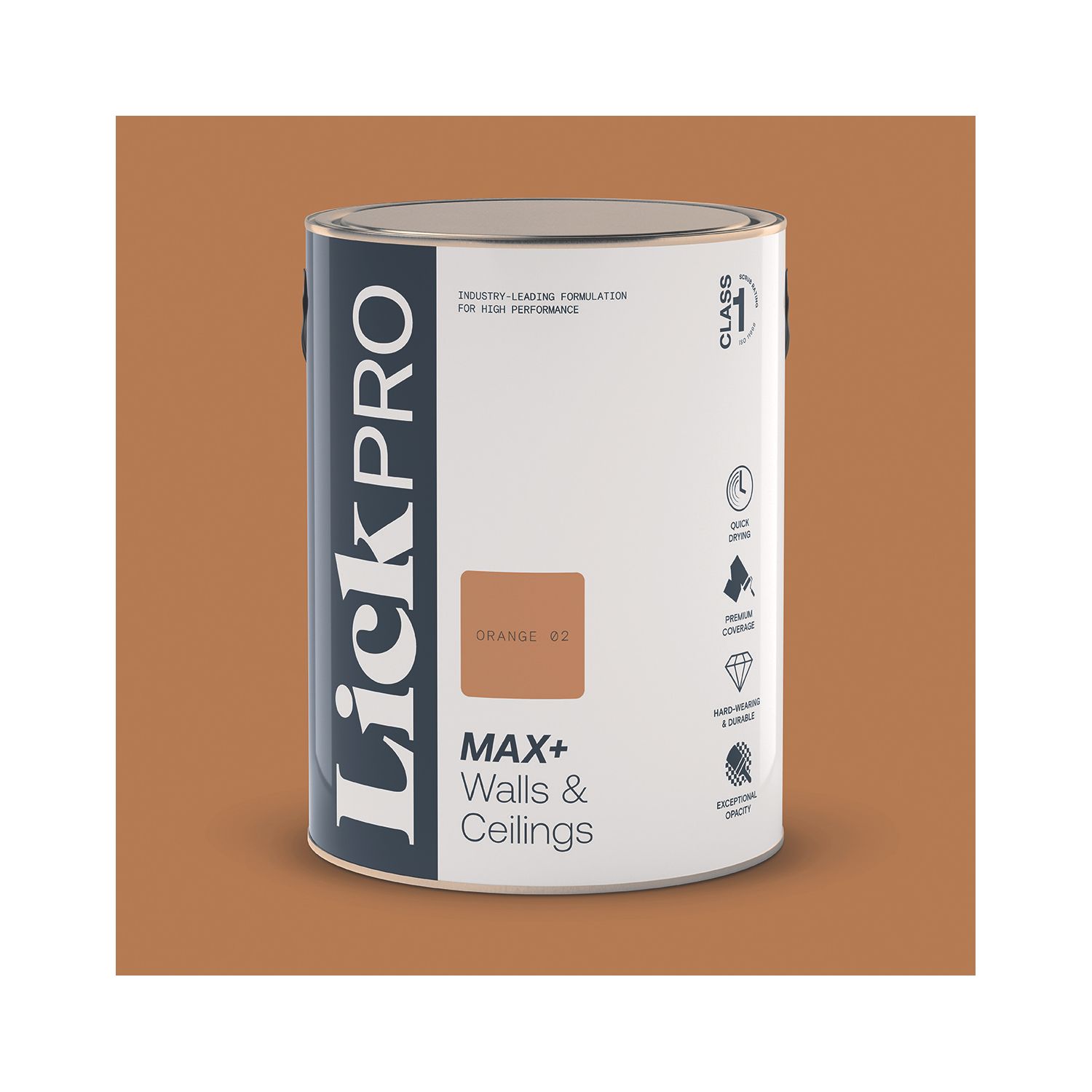 LickPro Max+ 5Ltr Orange 02 Eggshell Emulsion Paint (185JY)
