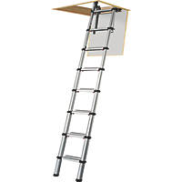 Werner  1-Section Anodised Aluminium & Plastic Telescopic Loft Ladder 2.61m