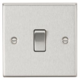 Knightsbridge  10AX 1-Gang 2-Way Light Switch  Brushed Chrome