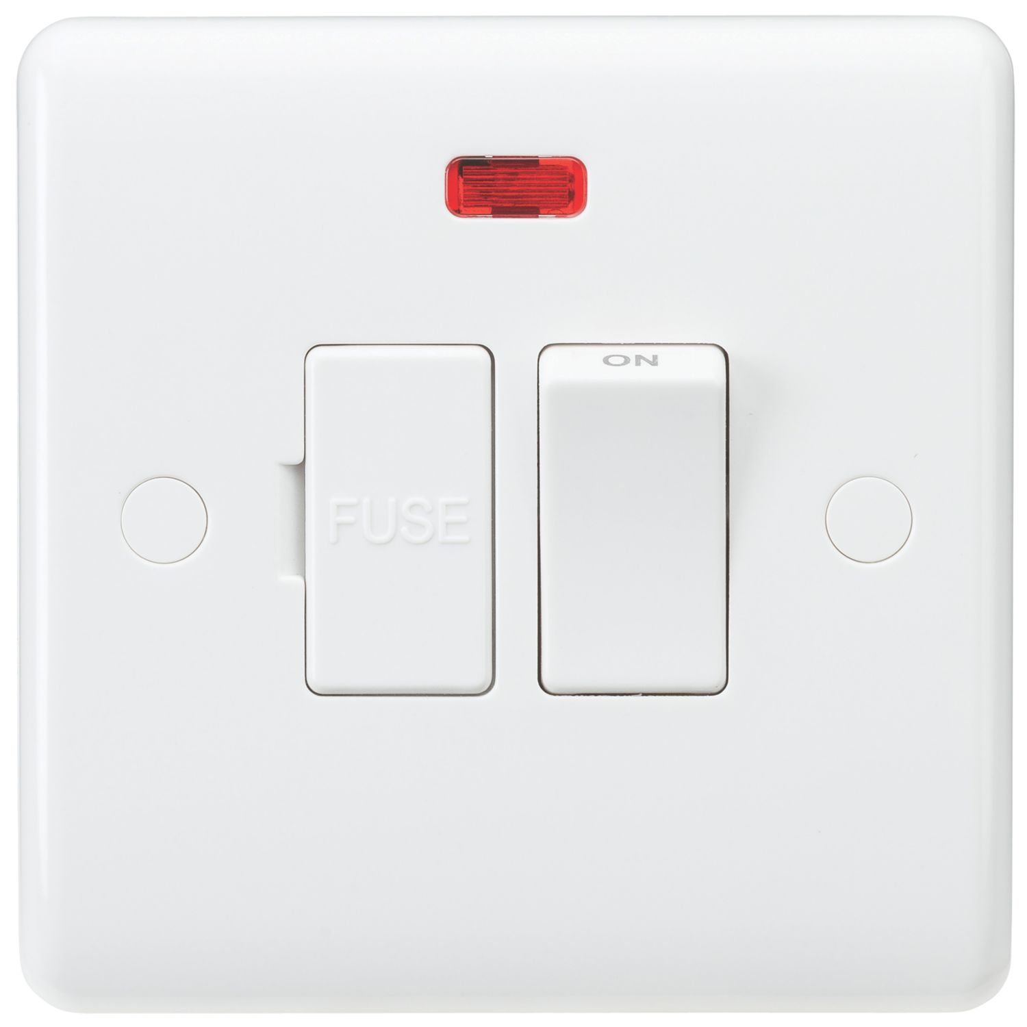 Knightsbridge Curved Edge 13A Switched Fused Spur with Neon White (185YA)