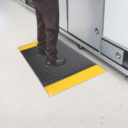COBA Orthomat Comfort Plus Anti-Fatigue Floor Mat Black / Yellow 900mm x 600mm x 15mm