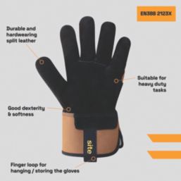 Site  Rigger Gloves Black / Brown Large