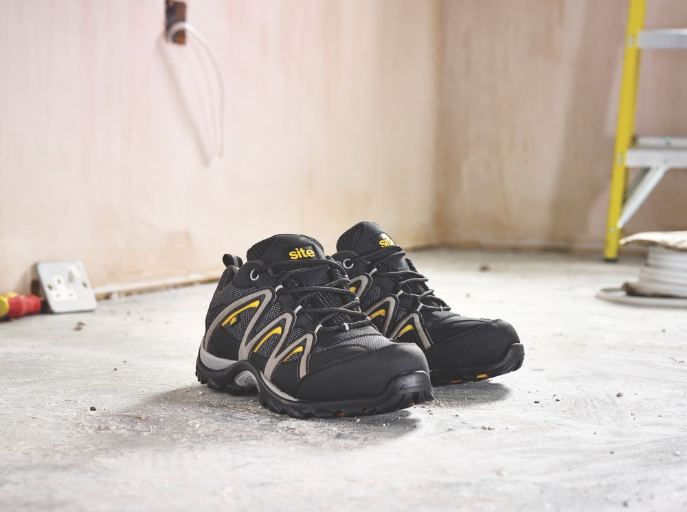 Site Mercury Size 9 Black Steel Toe Cap Safety Trainers Screwfix