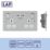 LAP  13A 2-Gang SP Switched Socket + 3.1A 15.5W 2-Outlet Type A USB Charger Brushed Stainless Steel with White Inserts