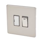 Varilight  13AX Switched Fused Spur with Neon Satin Chrome with Black Inserts