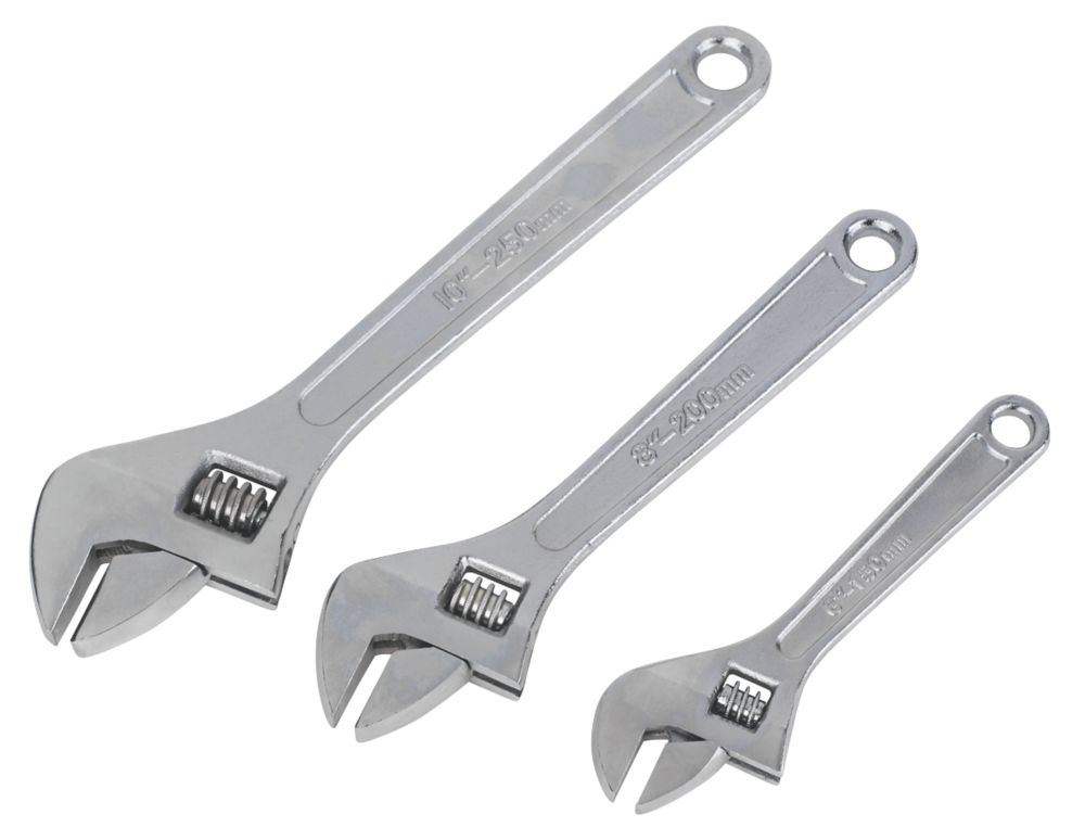 Adjustable Wrench Set 3 Pieces Screwfix