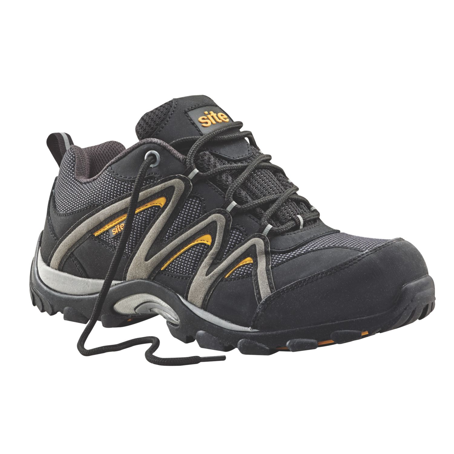 Site Mercury Size 11 Black Steel Toe Cap Safety Trainers (18663)