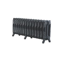Arroll 470mm x 1154mm 4299BTU Black / Silver Cast Iron 3 Column Radiator