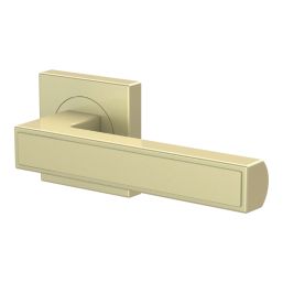 Cooke & Lewis Preder Lever on Rose Door Handles Pair Brushed Brass