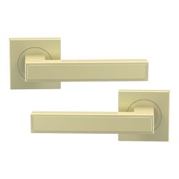 Cooke & Lewis Preder Lever on Rose Door Handles Pair Brushed Brass
