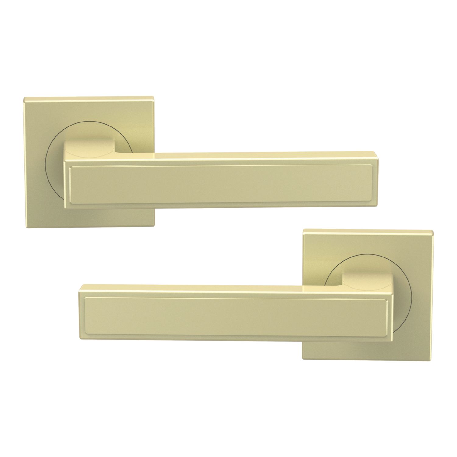 Cooke & Lewis Preder Lever on Rose Door Handles Pair Brushed Brass (186CM)