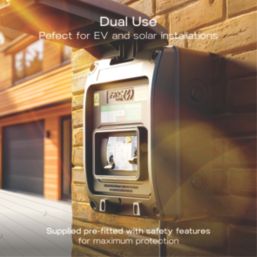 Sync Energy  IP66 Weatherproof Outdoor 5-Module 3-Way Part-Populated  EV Charger Consumer Unit with SPD