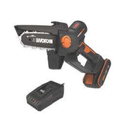 Worx WG325E 20V 1 x 2.0Ah Lithium PowerShare Brushless Cordless 12cm Pruning Chainsaw