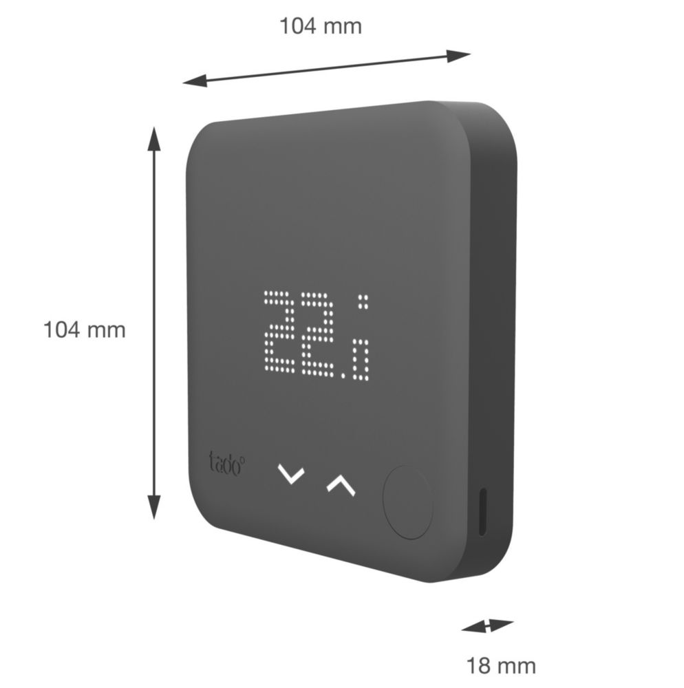 Tado Black Edition Wired Heating Smart Thermostat - Screwfix