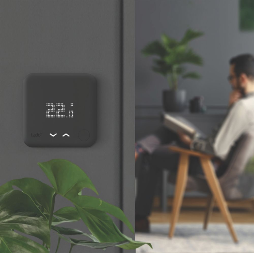 Tado Black Edition Wired Heating Smart Thermostat - Screwfix