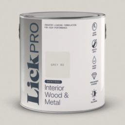 LickPro 2.5Ltr Grey 02 Satin Water-Based Trim Paint