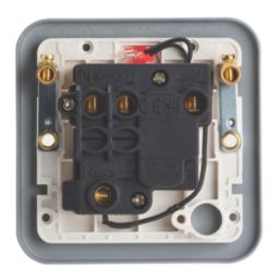 Contactum  13A Switched Metal Clad Fused Spur with Neon  with White Inserts