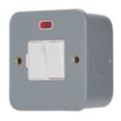 Contactum  13A Switched Metal Clad Fused Spur with Neon  with White Inserts