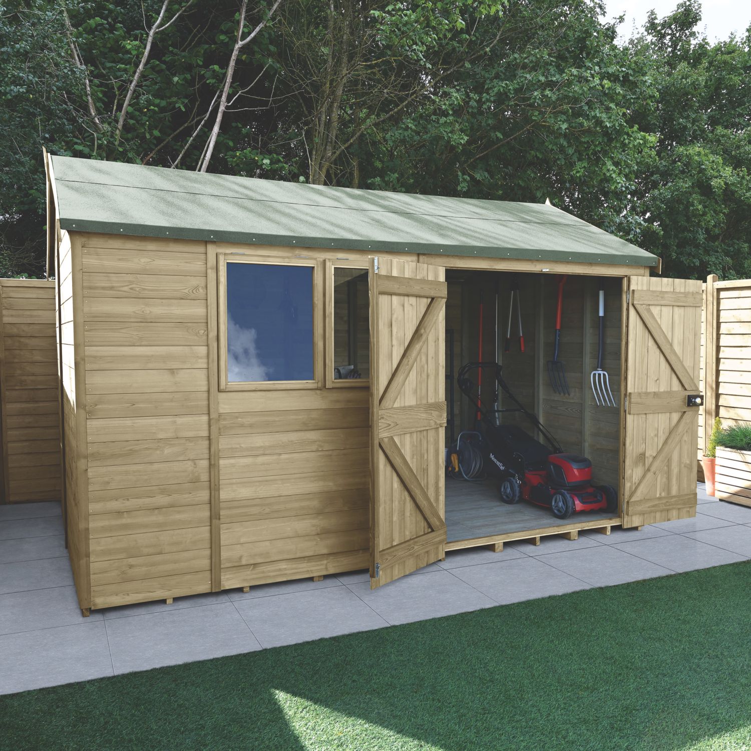 Forest Timberdale 12' x 8' 6" (Nominal) Reverse Apex Tongue & Groove Timber Shed (186TF)