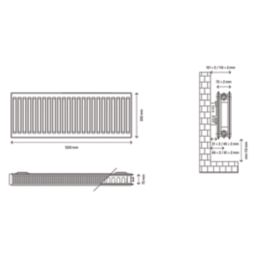 Flomasta 300mm x 1200mm 3102BTU White Type 21 Convector Radiator
