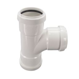 FloPlast Push-Fit Equal Tee White 92.5 (87.5)° 40mm