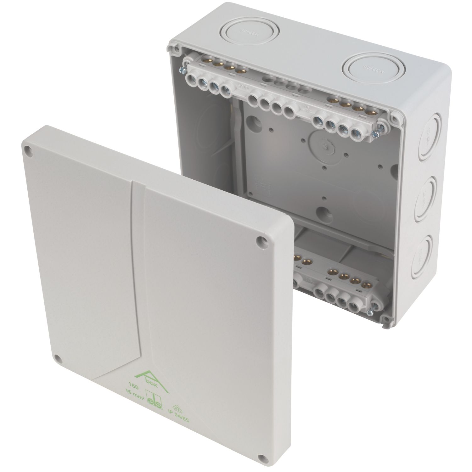 Essentials IP65 101A 24-Terminal Weatherproof Outdoor Adaptable Box 180mm x 91mm x 180mm (18734)