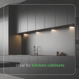 4lite Hampton Triangular LED Black Cool White Under Cabinet Lights Without Bezel 11W 200lm 3 Pack