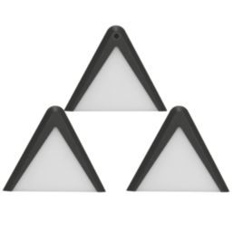 4lite Hampton Triangular LED Black Cool White Under Cabinet Lights Without Bezel 11W 200lm 3 Pack