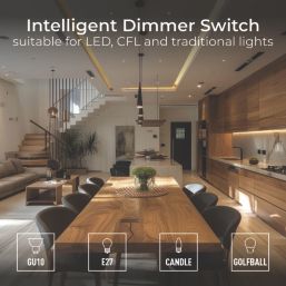 British General Nexus Metal 2-Gang 2-Way LED Dimmer Switch  Brushed Steel