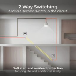British General Nexus Metal 2-Gang 2-Way LED Dimmer Switch  Brushed Steel