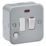 Knightsbridge Metal Clad 13A Switched Metal Clad Fused Spur & Flex Outlet with Neon