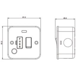 Knightsbridge Metal Clad 13A Switched Metal Clad Fused Spur & Flex Outlet with Neon