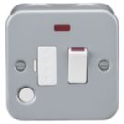 Knightsbridge Metal Clad 13A Switched Metal Clad Fused Spur & Flex Outlet with Neon