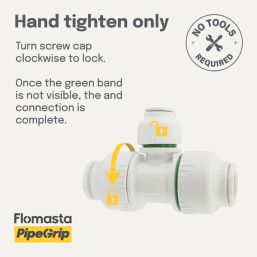 Flomasta  Plastic Push-Fit Reducing Tee 15mm x 15mm x 10mm