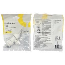 Flomasta  Plastic Push-Fit Reducing Tee 15mm x 15mm x 10mm