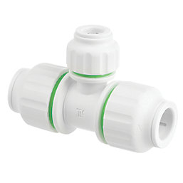 Flomasta Twistloc Plastic Push-Fit Reducing Tee 15mm x 15mm x 10mm