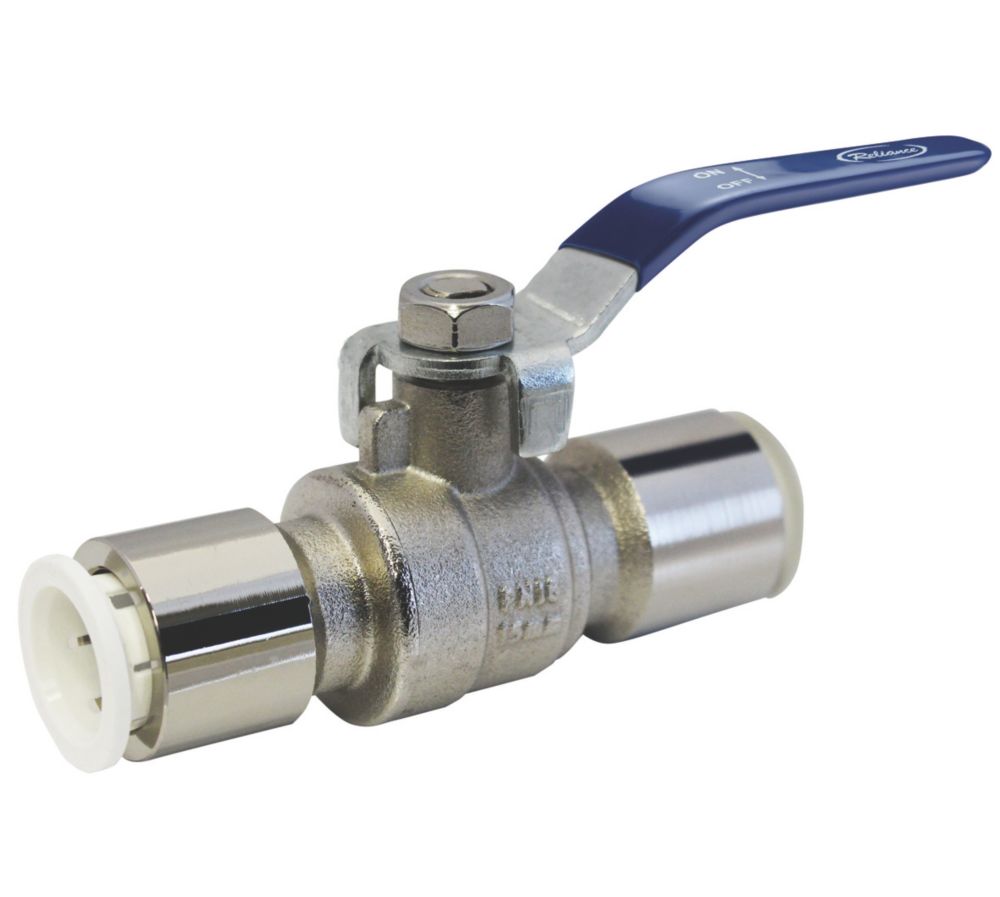 Reliance Valves BVAL400200 Push-Fit Full Bore 15mm Ball Valve with Blue/Red Handles