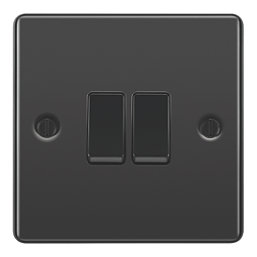 LAP  20A 16AX 2-Gang 2-Way Light Switch  Black Nickel with Black Inserts