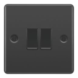LAP  20A 16AX 2-Gang 2-Way Light Switch  Black Nickel with Black Inserts